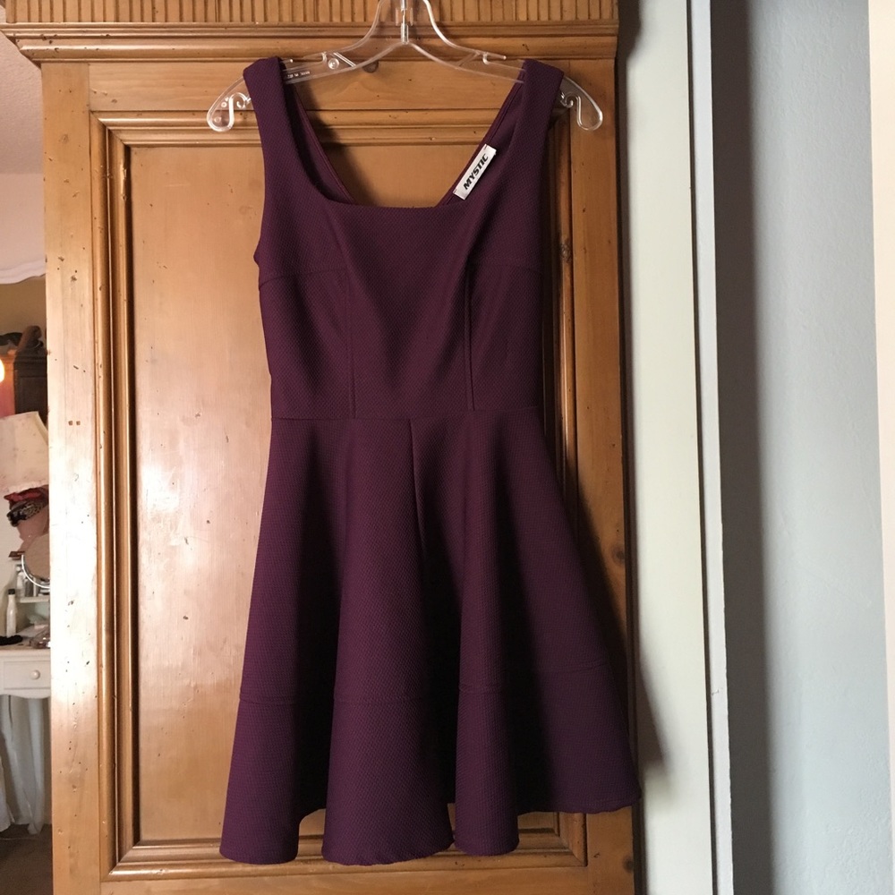 Purple dress.